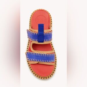 Chloé Lilli Color Block Platform Sporty Mule Slide Sandal Women’s Size 6 Orange